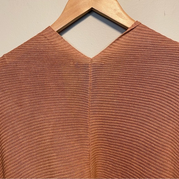 Eileen Fisher Camel Linen Poncho Shawl One Size - Picture 4 of 10